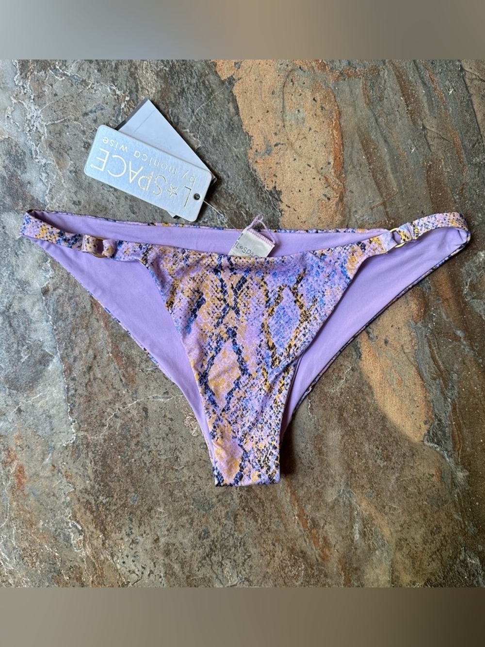 L*Space Roxette Bikini Bottoms in Serpentina Print NWT Size XS Bitsy Cut